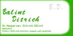 balint ditrich business card